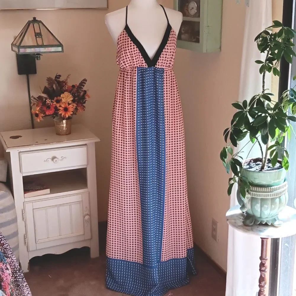 Lush Colorblock Maxi Dress Boho Y2K
